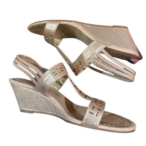 New York transit champagne embellished sling back sandals size 9.5 , new in box - Picture 1 of 6